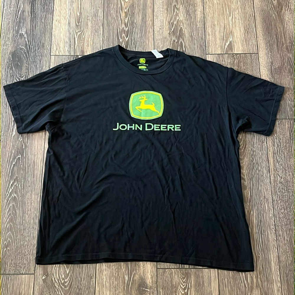 John Deere Black Short Sleeve Shirt Mens Size 2XL
